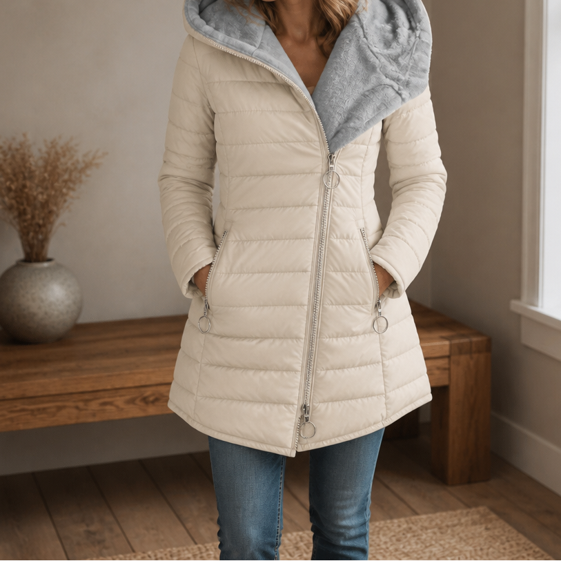 Wintervale – Plush-Lined Hooded Longline Puffer Coat