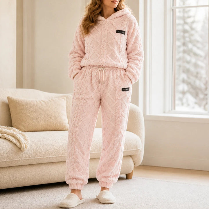 Emberelle – Embossed Plush Tracksuit Set
