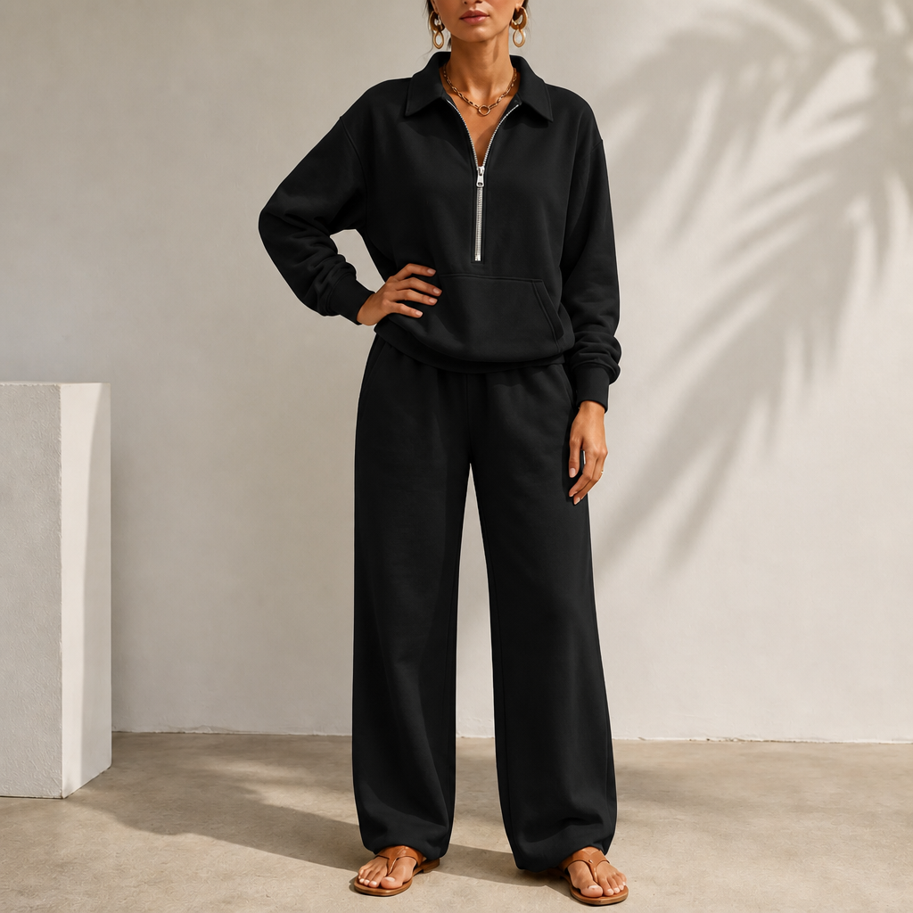 Easolde – Half-Zip Collar Lounge Set