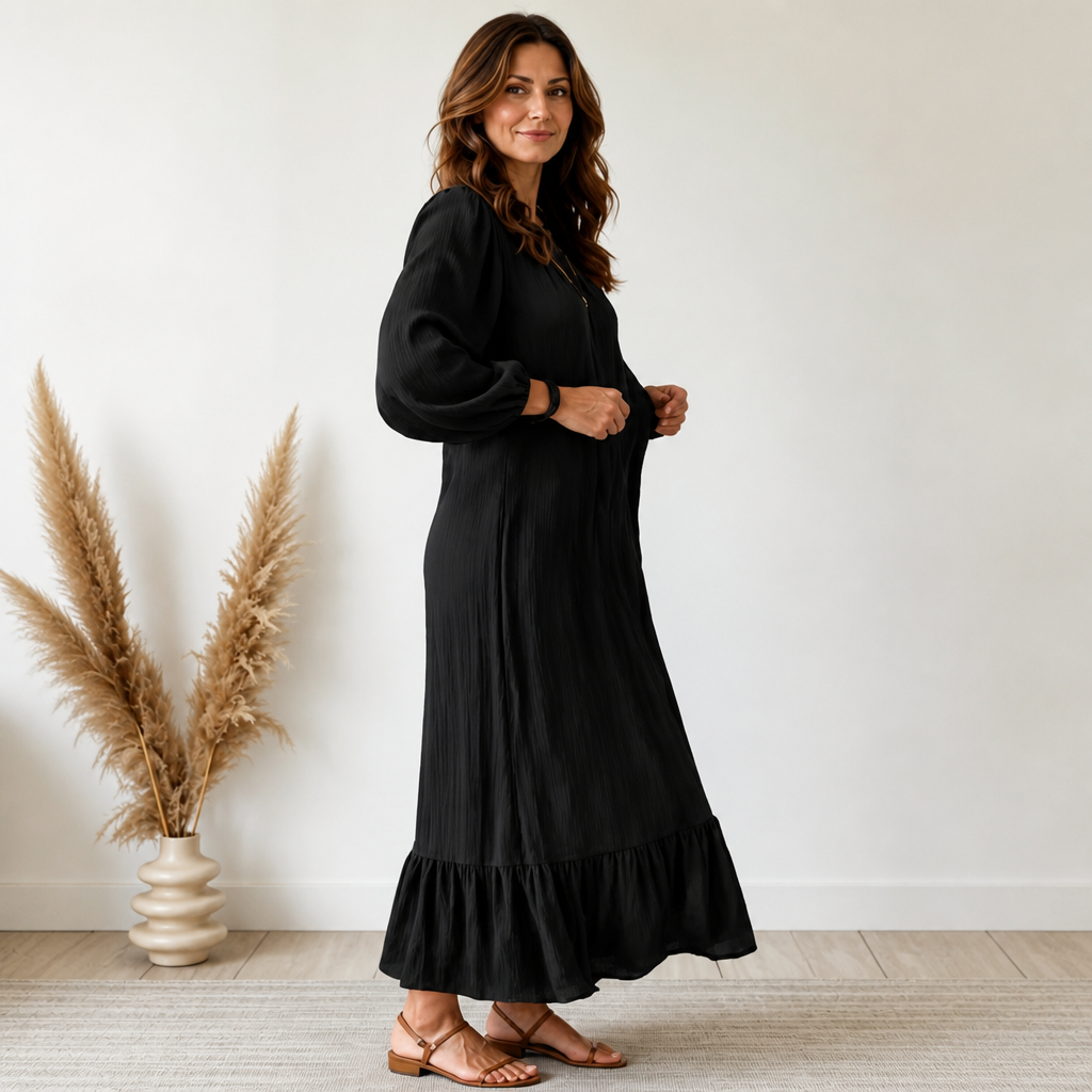 Wearbella – Oversized Bishop Sleeve Boho Maxi Dress