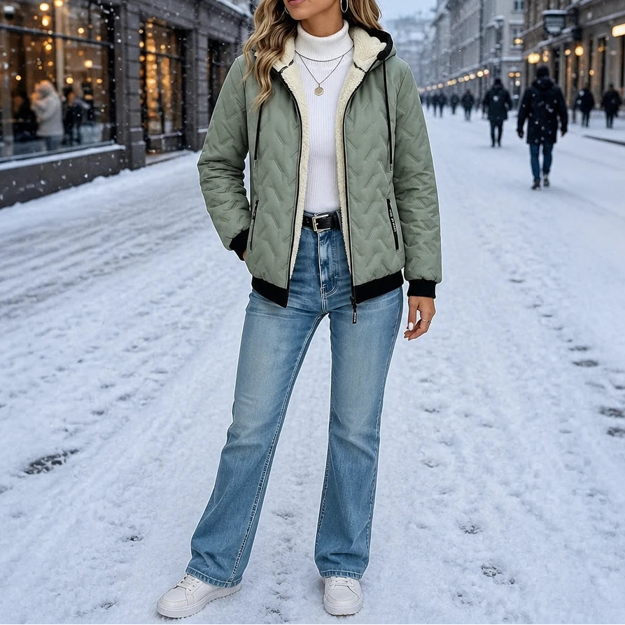Velora – Quilted Hooded Winter Jacket