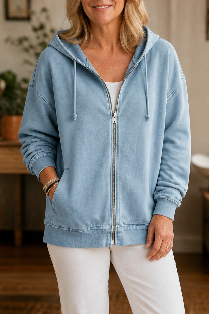 Rethread – Washed Relaxed Zip-Up Hoodie