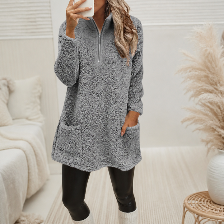 Wearlyn – Longline Half-Zip Sherpa Fleece Pullover