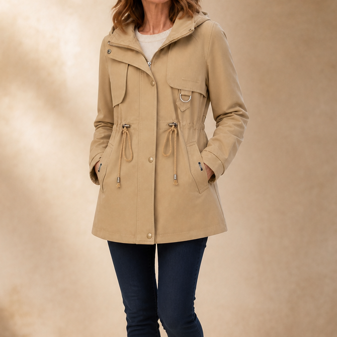 Midluna – Adjustable Waist Mid-Length Parka