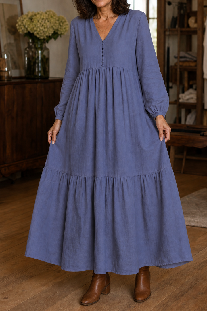 Wearbella – Relaxed V-Neck Flowy Maxi Dress