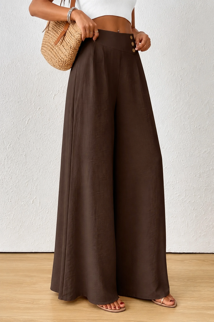 Draperie – High-Waisted Pleated Wide-Leg Trousers