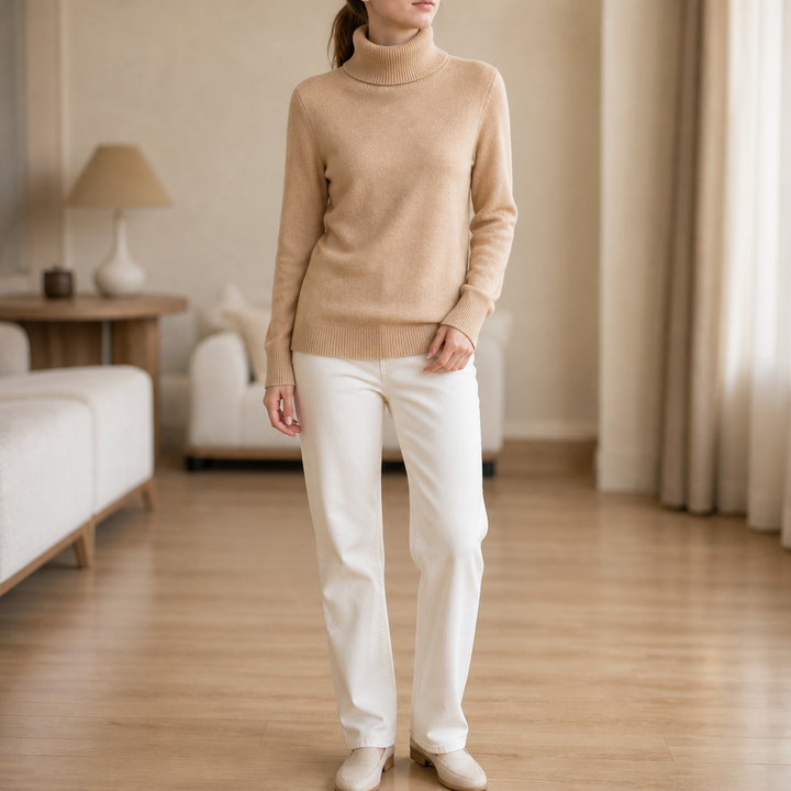 Veluna – Fleece-Lined Turtleneck Sweater