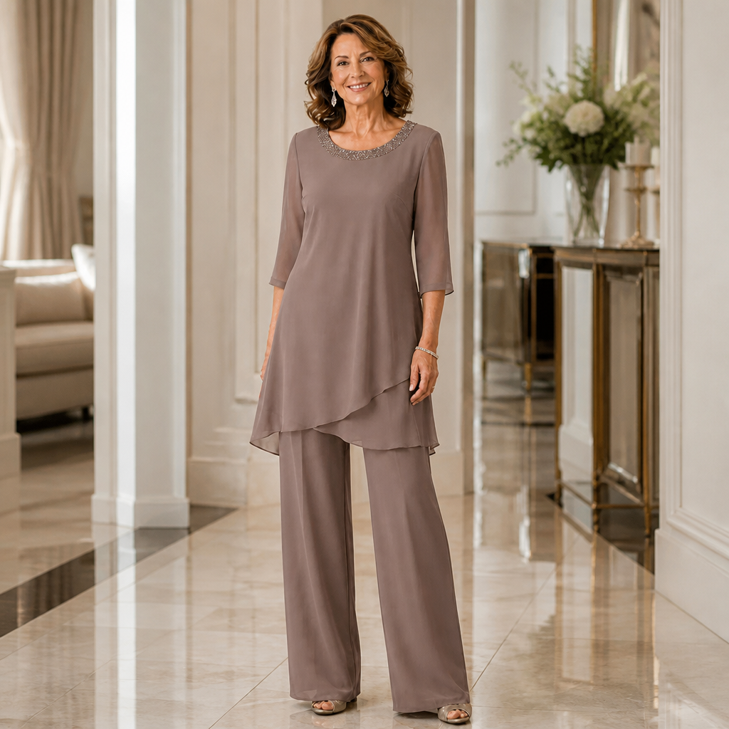 Marchetta – Asymmetric Tunic Wide-Leg Pant Set