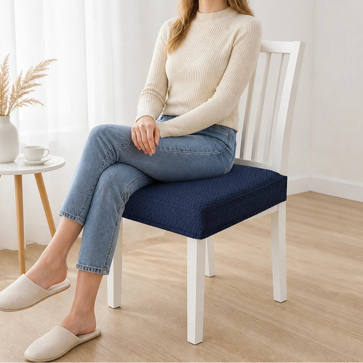 Jacquard Haven – Waterproof Stretch Jacquard Dining Chair Seat Cover