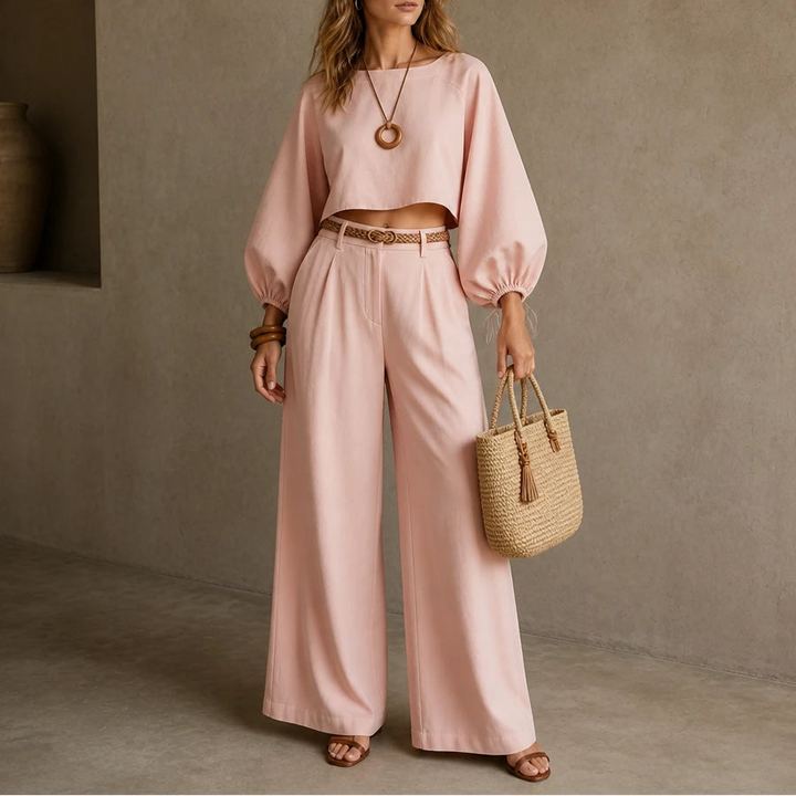 Setluna – Crop Top And Wide-Leg Trouser Set