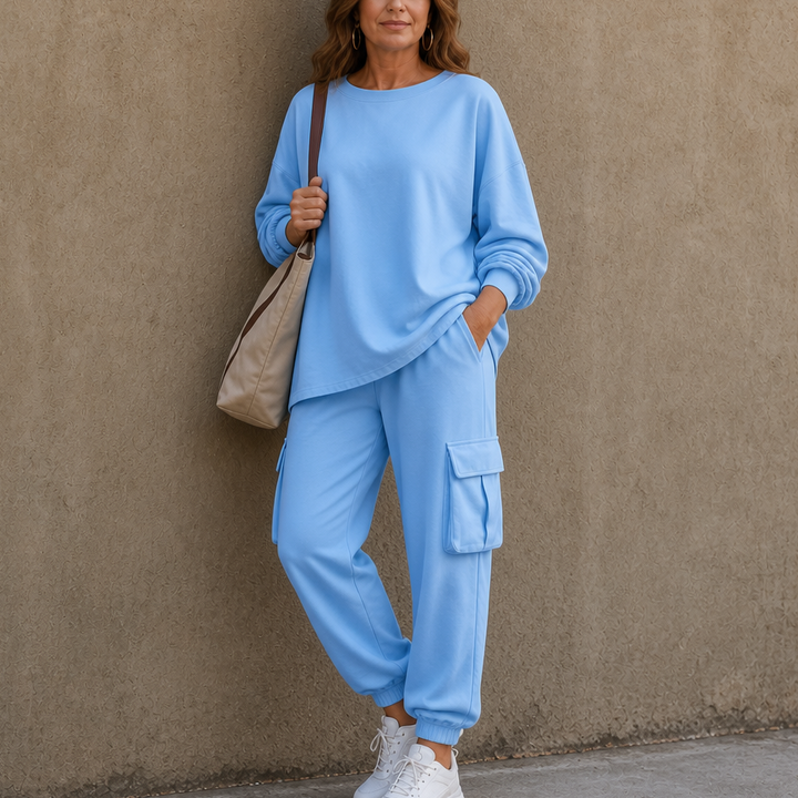 Wearbella – Crew-Neck Top And Cargo Pant Set