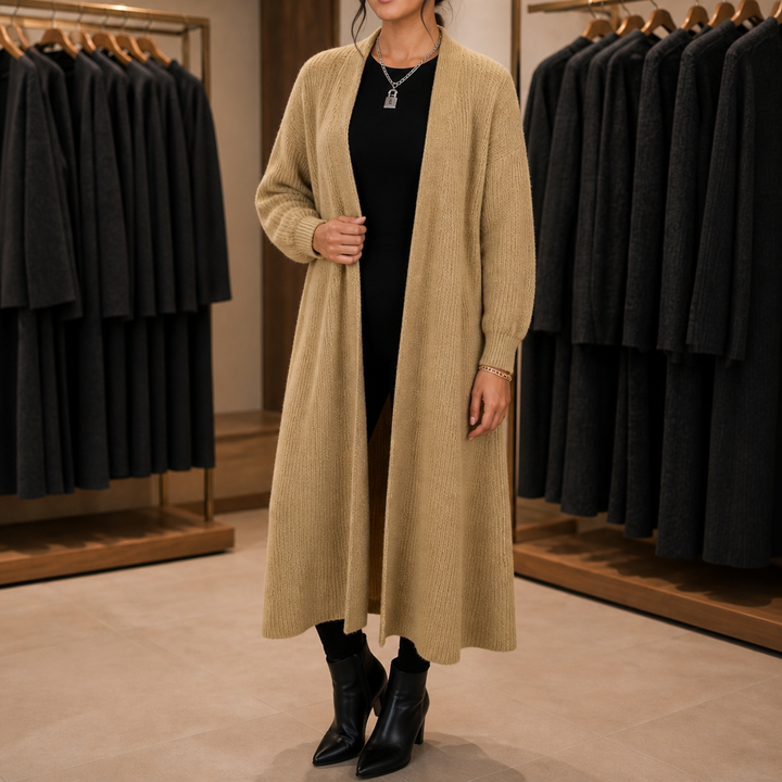 Ribbella – Ribbed Knit Longline Cardigan