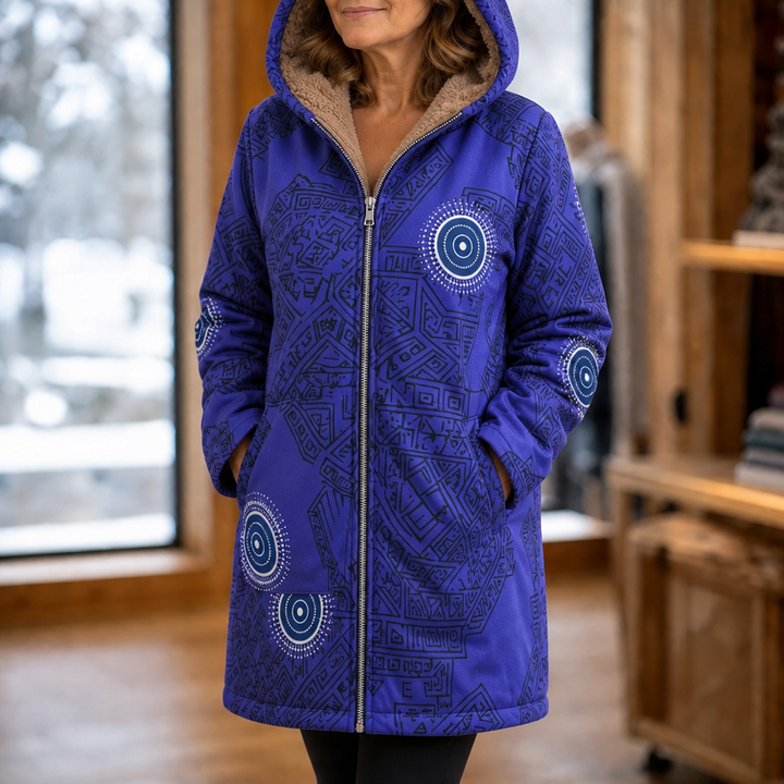 Leaf & Loom – Printed Hooded Winter Coat