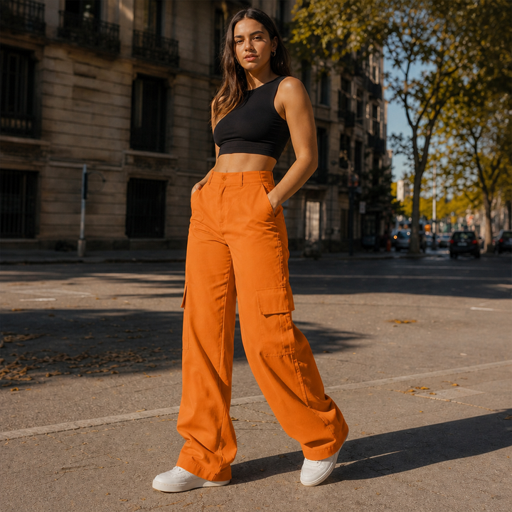Silhoette – High-Waisted Straight-Leg Cargo Pants