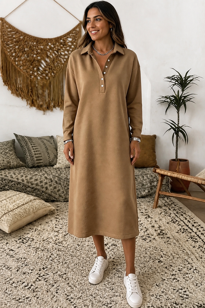 Wearbella – Ribbed Knit Long-Sleeve Sweatshirt Dress