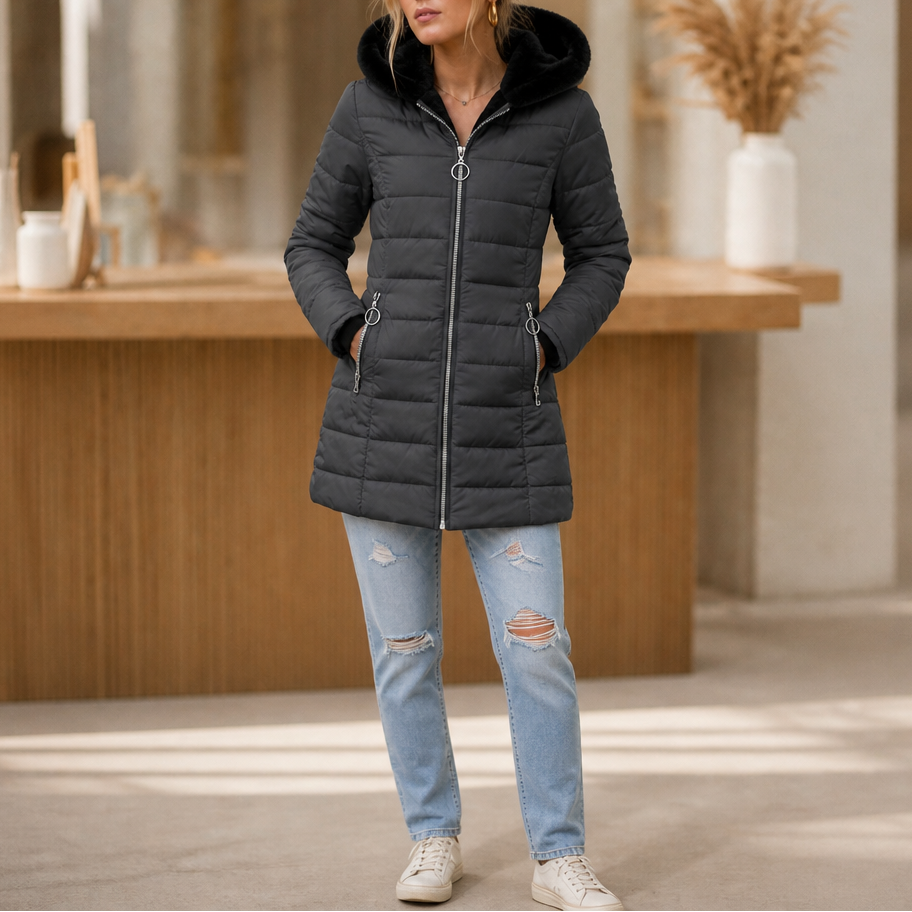 Cozelle – Quilted Hooded Insulated Puffer Coat