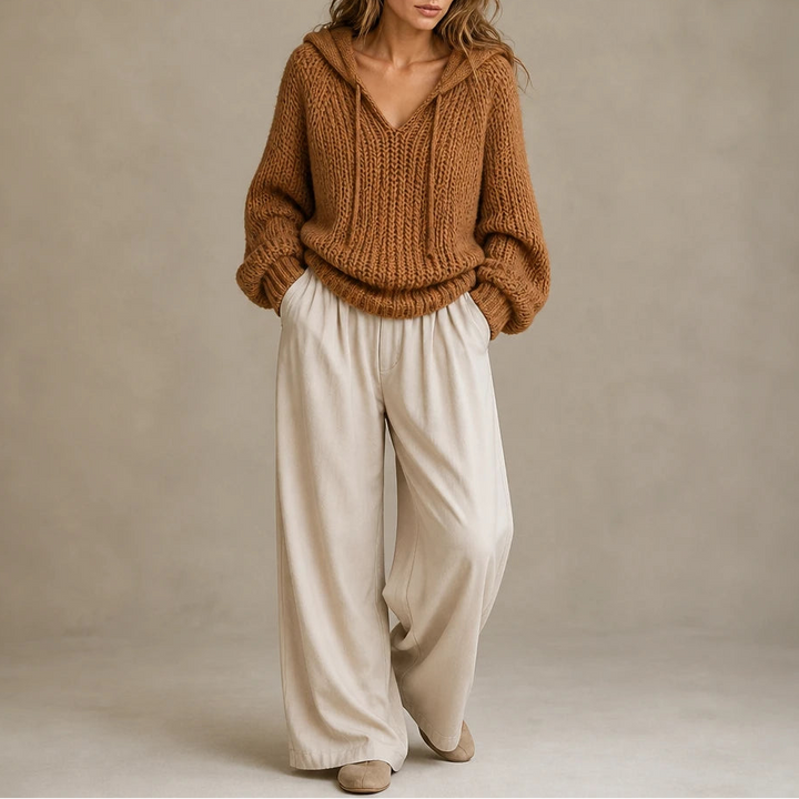 Hoodlune – Chunky Knit Hooded Pullover