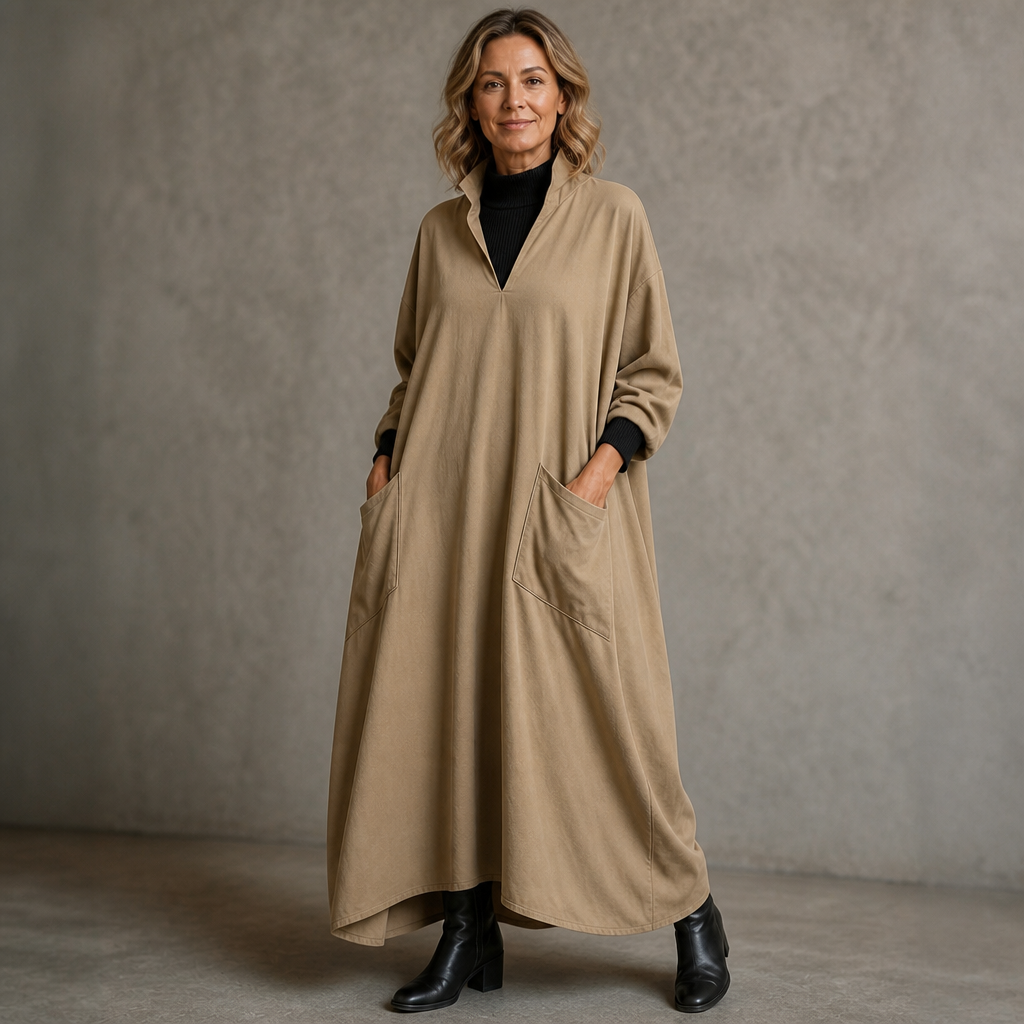 Wearbella – Cocoon Taper Mock Neck Midi Dress
