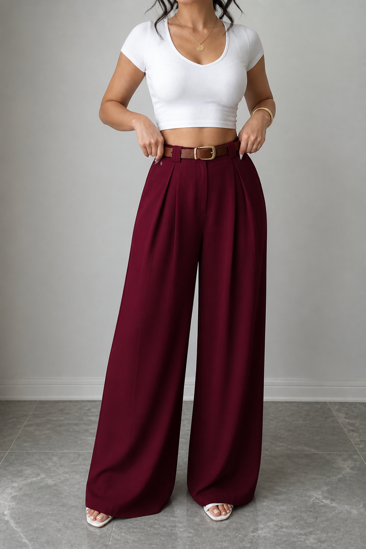 Longline – Deep Pleat Wide-Leg Trousers