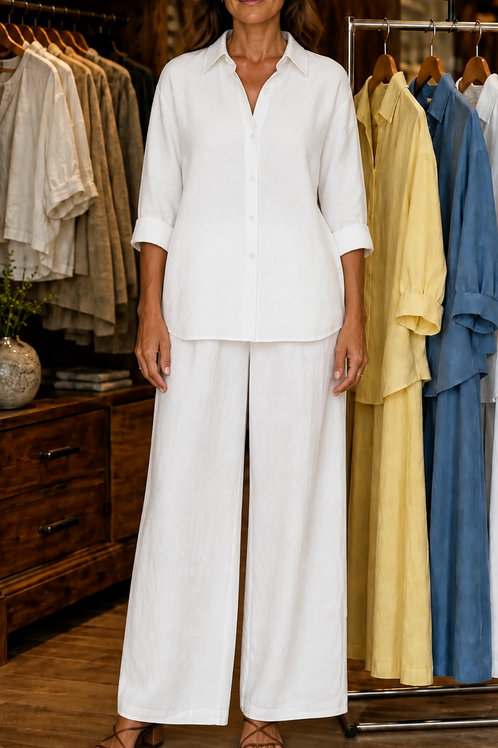 Setwell – Shirt And Wide-Leg Pants Set