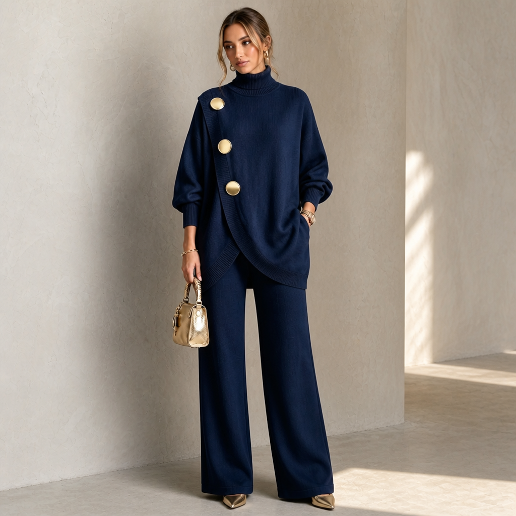 Elara Set – Turtleneck Sweater And Wide-Leg Pants Set