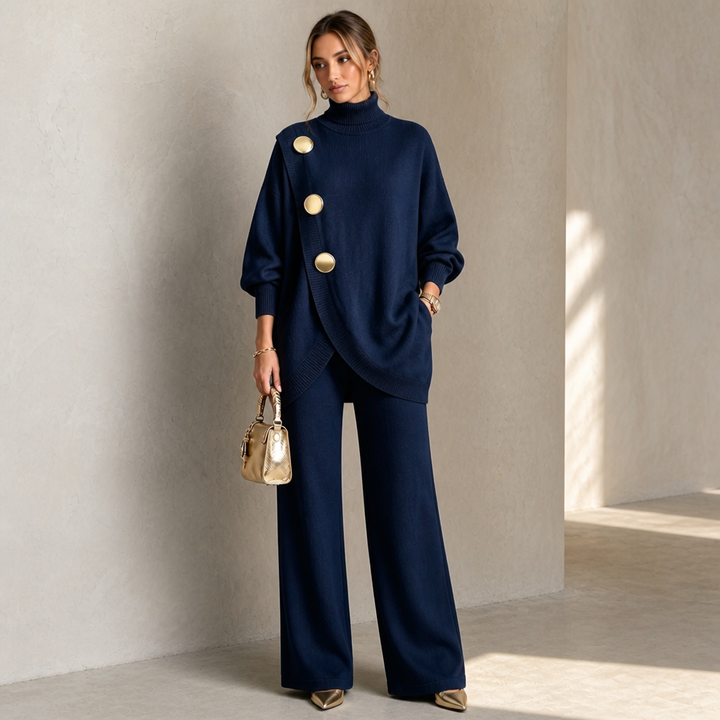 Elara Set – Turtleneck Sweater And Wide-Leg Pants Set