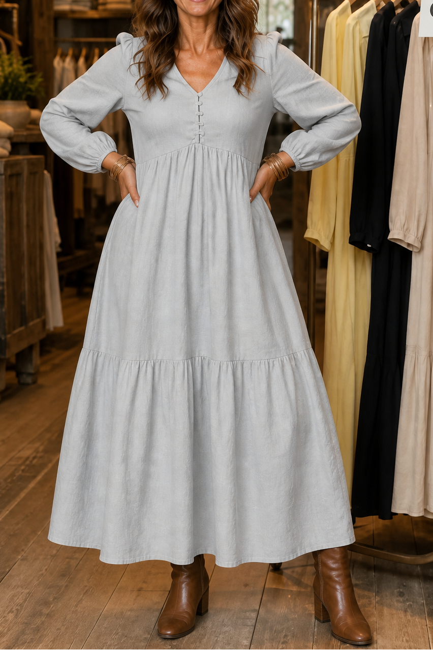 Wearbella – Relaxed V-Neck Flowy Maxi Dress