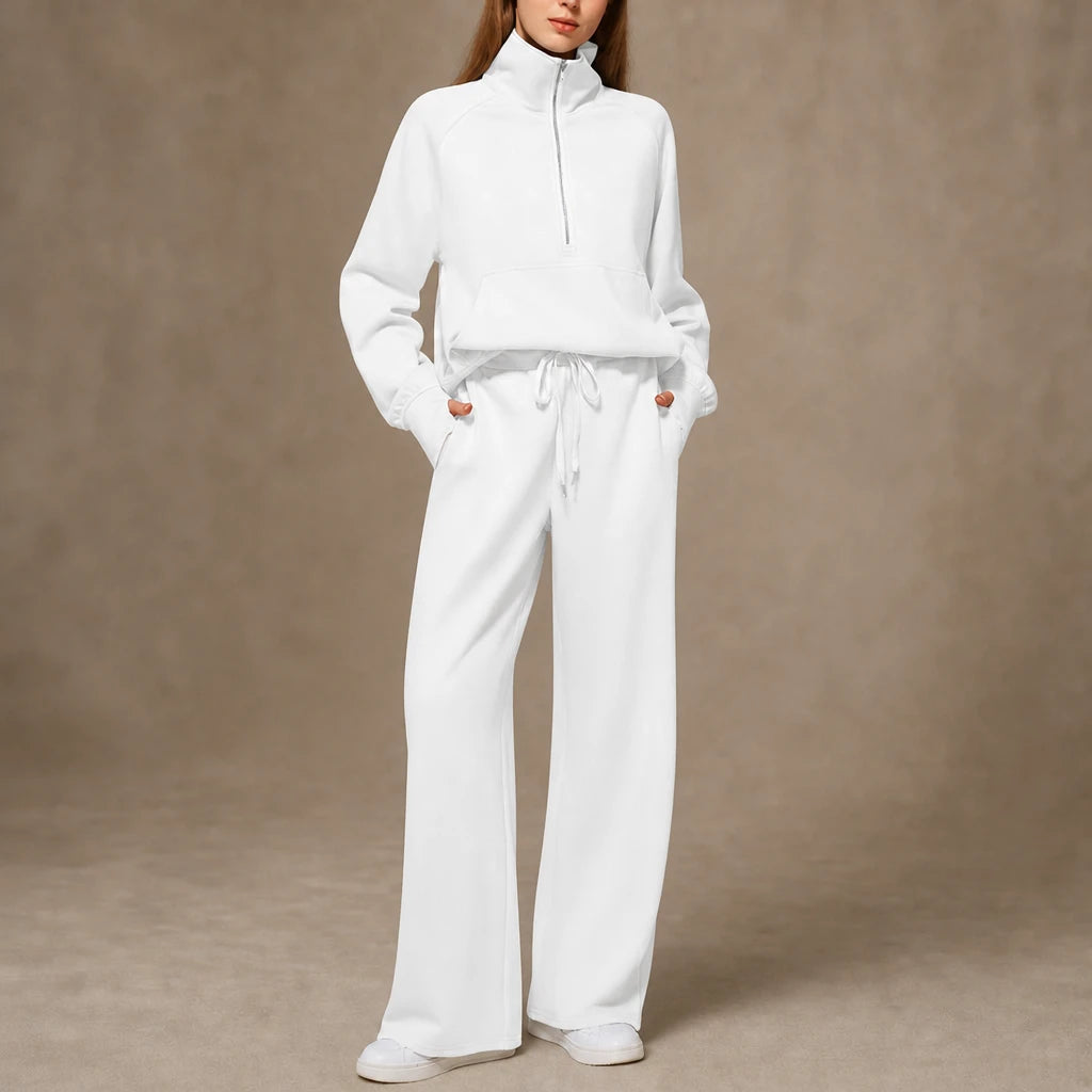 Ease & Elsewhere – Ribbed Oversized Top And Wide-Leg Pants Set