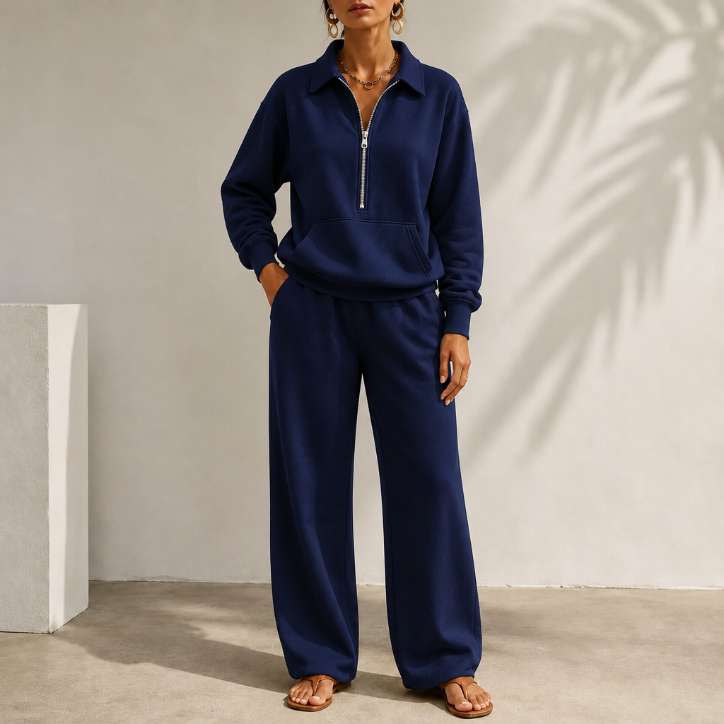 Easolde – Half-Zip Collar Lounge Set