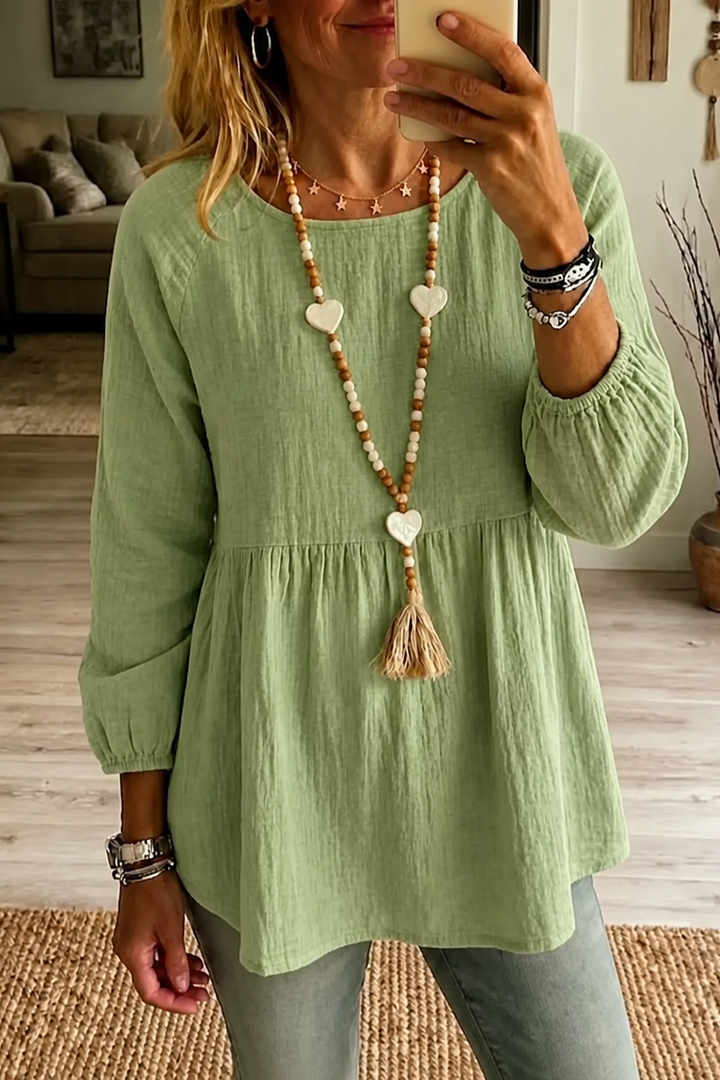 Wearbella – Gathered-Waist Babydoll Blouse