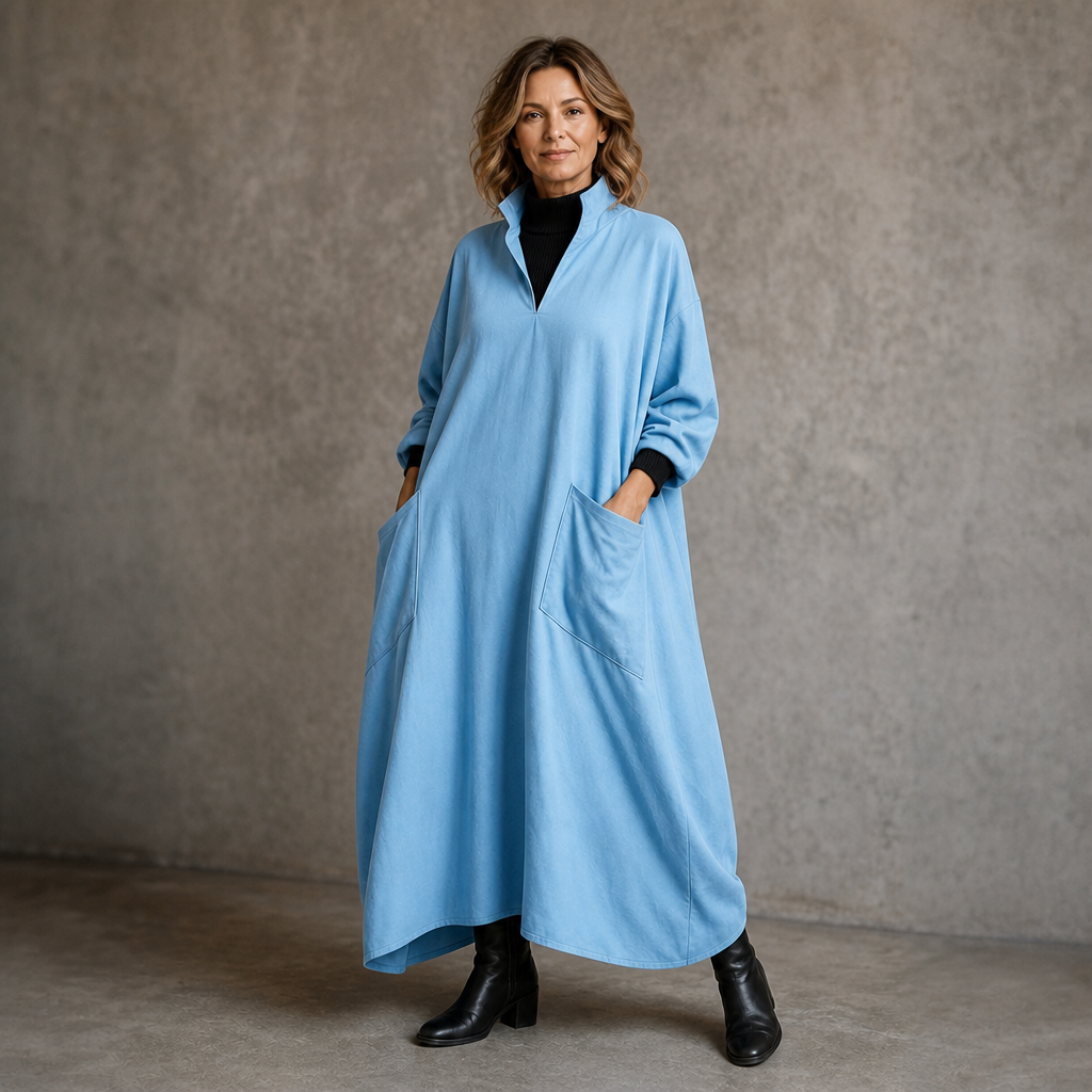 Wearbella – Cocoon Taper Mock Neck Midi Dress