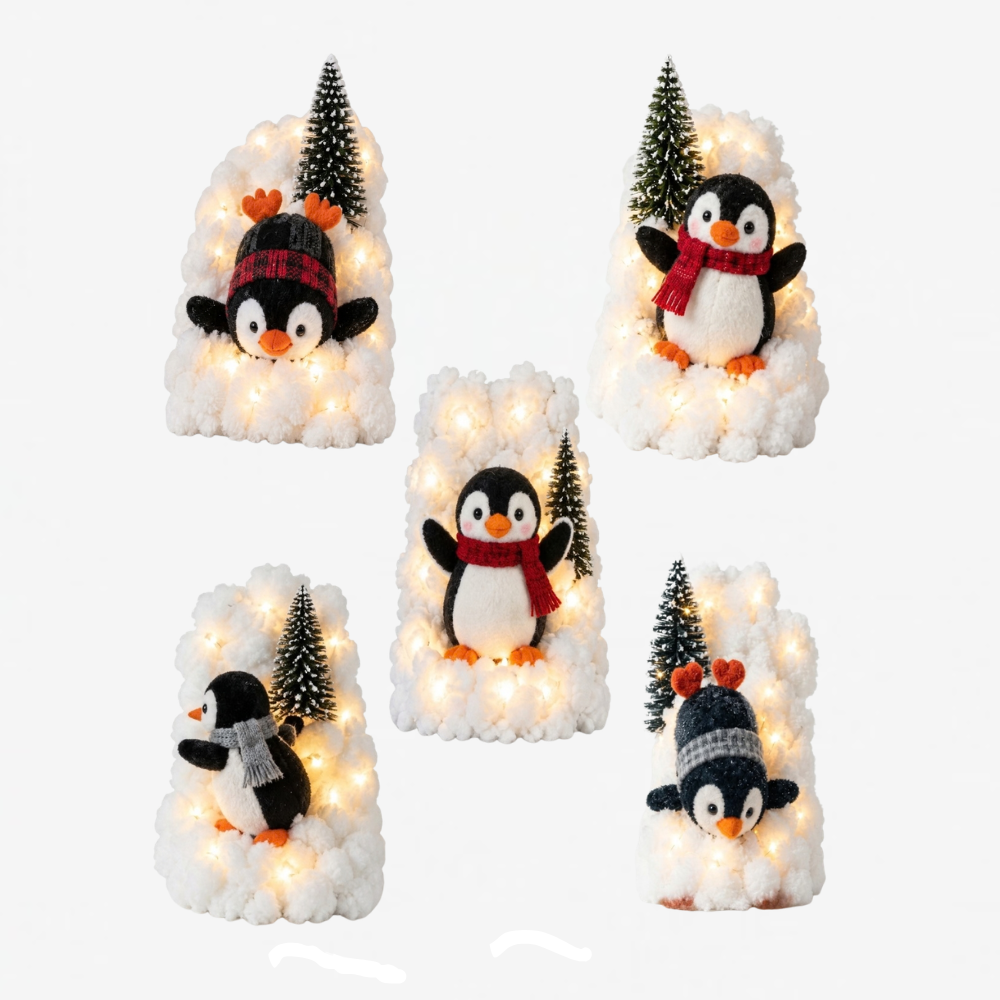 Snowy Steps – Lighted Penguin Christmas Staircase Display