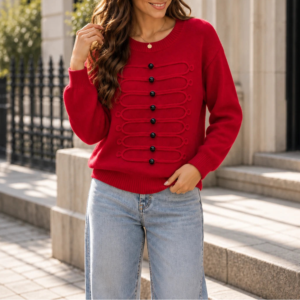 Cabledelle – Braided Crew-Neck Sweater