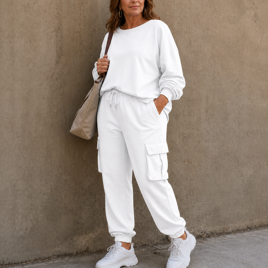 Wearbella – Crew-Neck Top And Cargo Pant Set