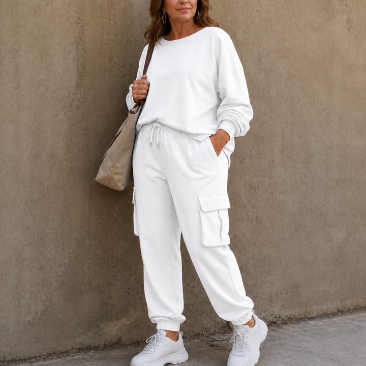 Wearbella – Crew-Neck Top And Cargo Pant Set