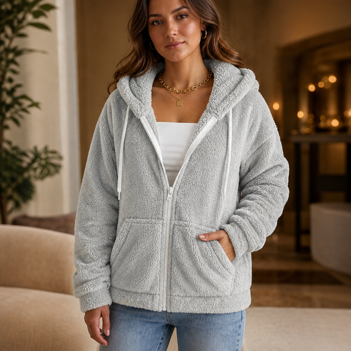 Cloudhug – Hooded Plush Zip-Up Jacket