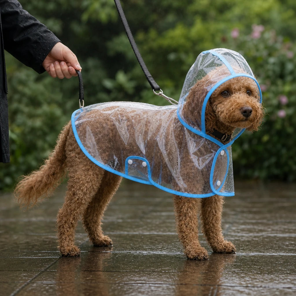 Rainveil – Transparent EVA Dog Raincoat With See-Through Hood