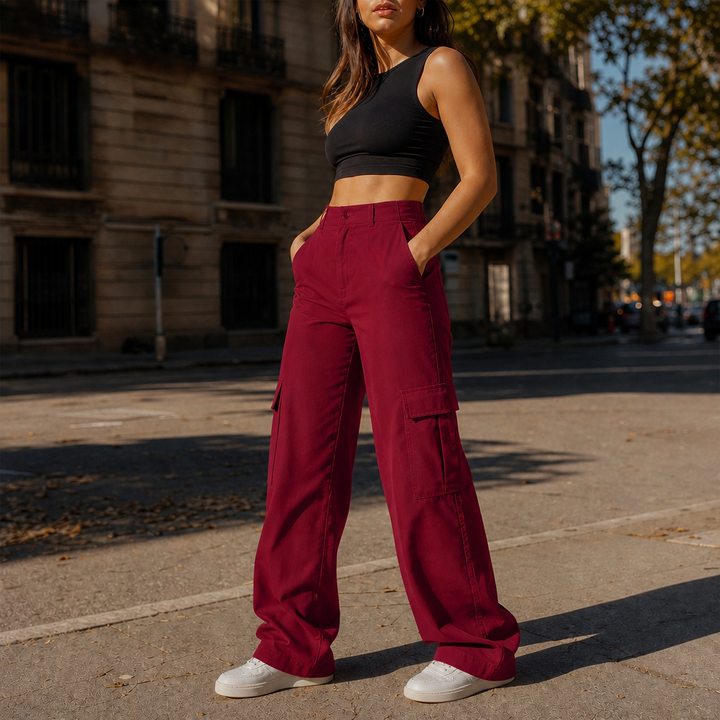 Silhoette – High-Waisted Straight-Leg Cargo Pants