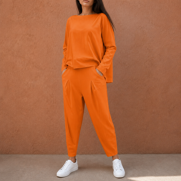 Wearbella – Pleated Wide-Leg Loungewear Set