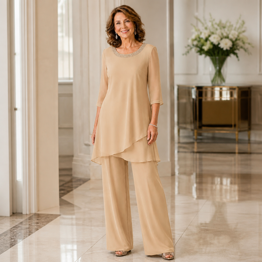 Marchetta – Asymmetric Tunic Wide-Leg Pant Set