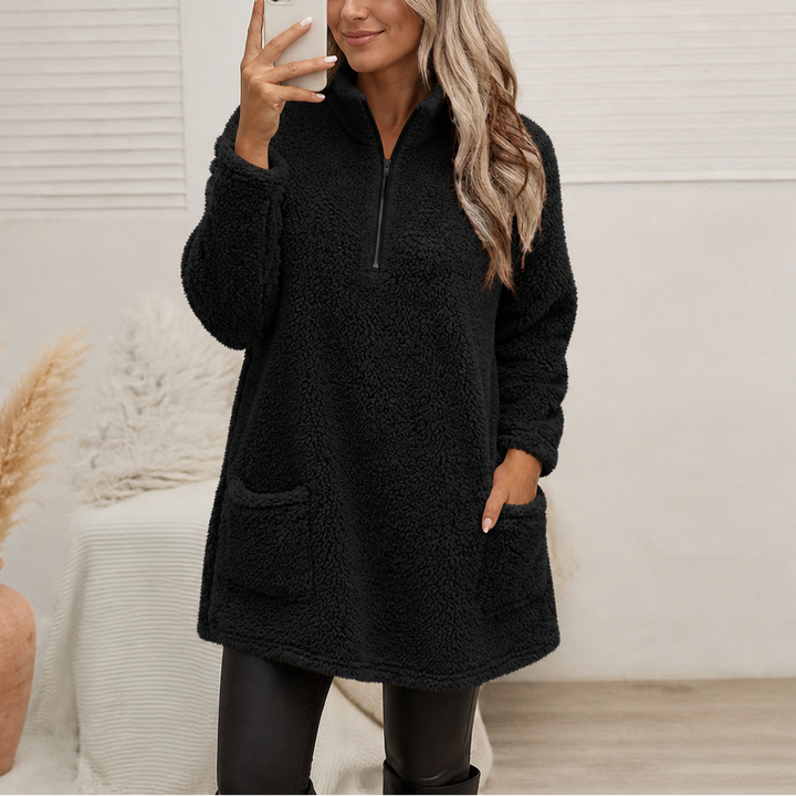 Wearlyn – Longline Half-Zip Sherpa Fleece Pullover