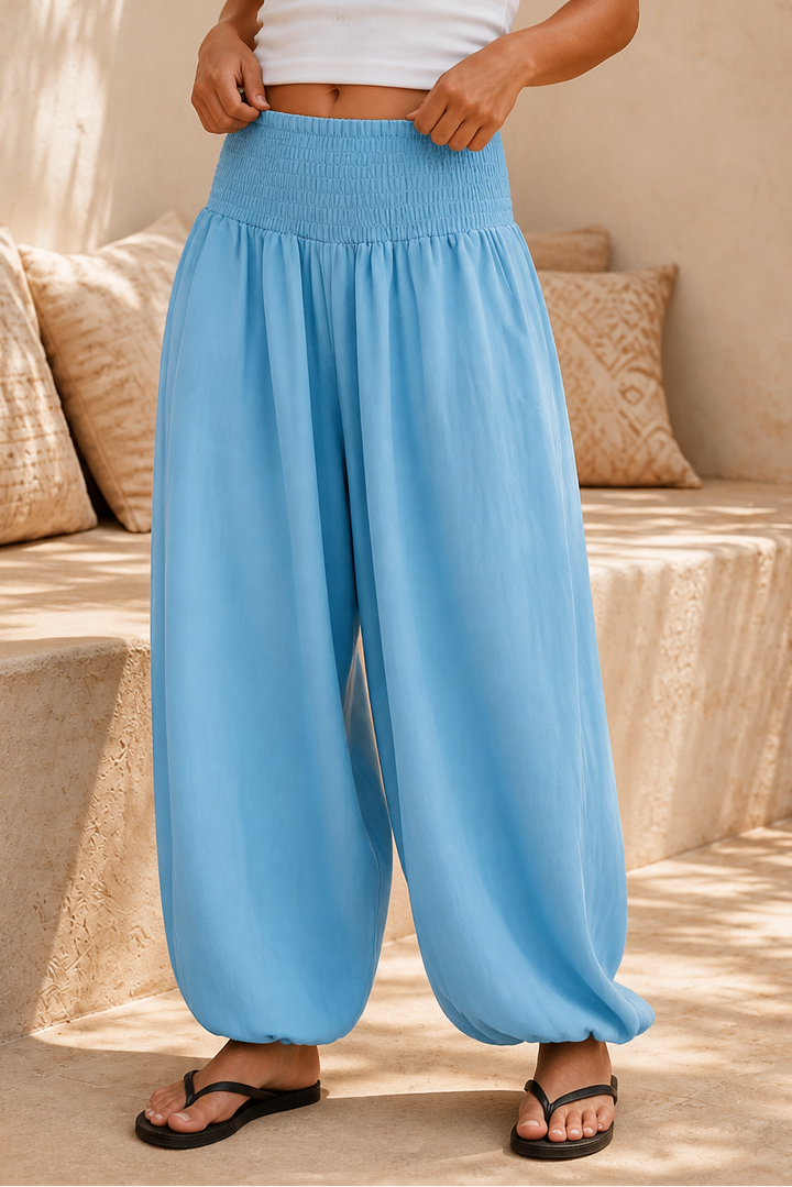 Wearbella – Smocked Waist Lantern Leg Harem Pants