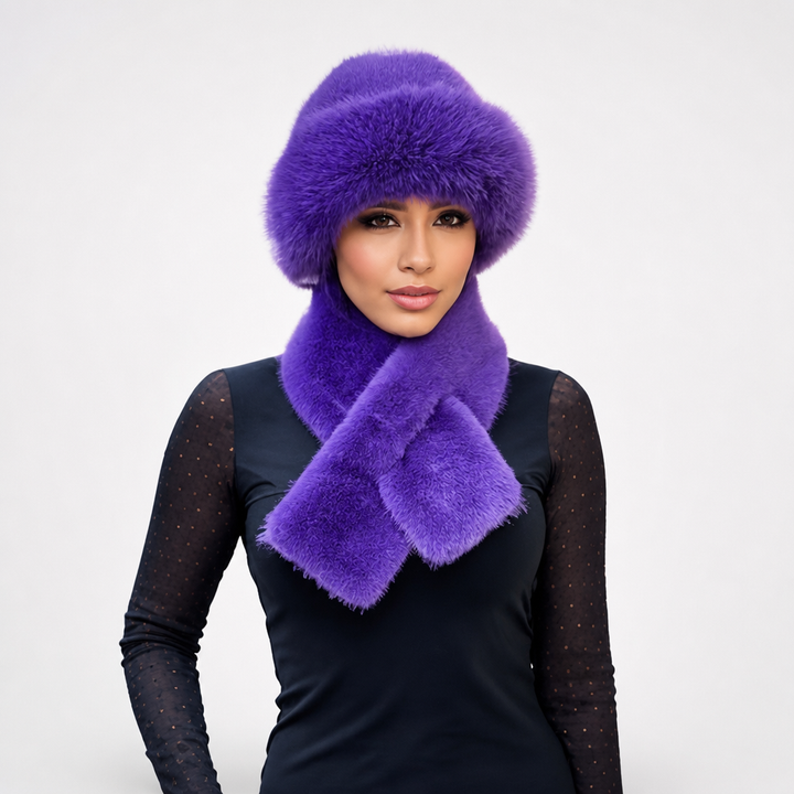 Veluna – Plush Winter Scarf And Hat Set