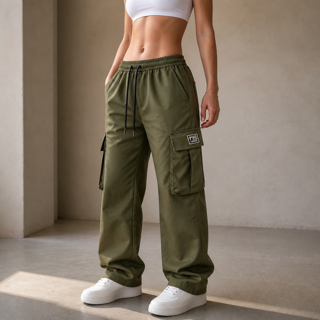 Easeway – Relaxed Straight-Leg Cargo Pants
