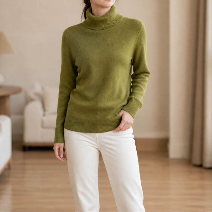 Veluna – Fleece-Lined Turtleneck Sweater
