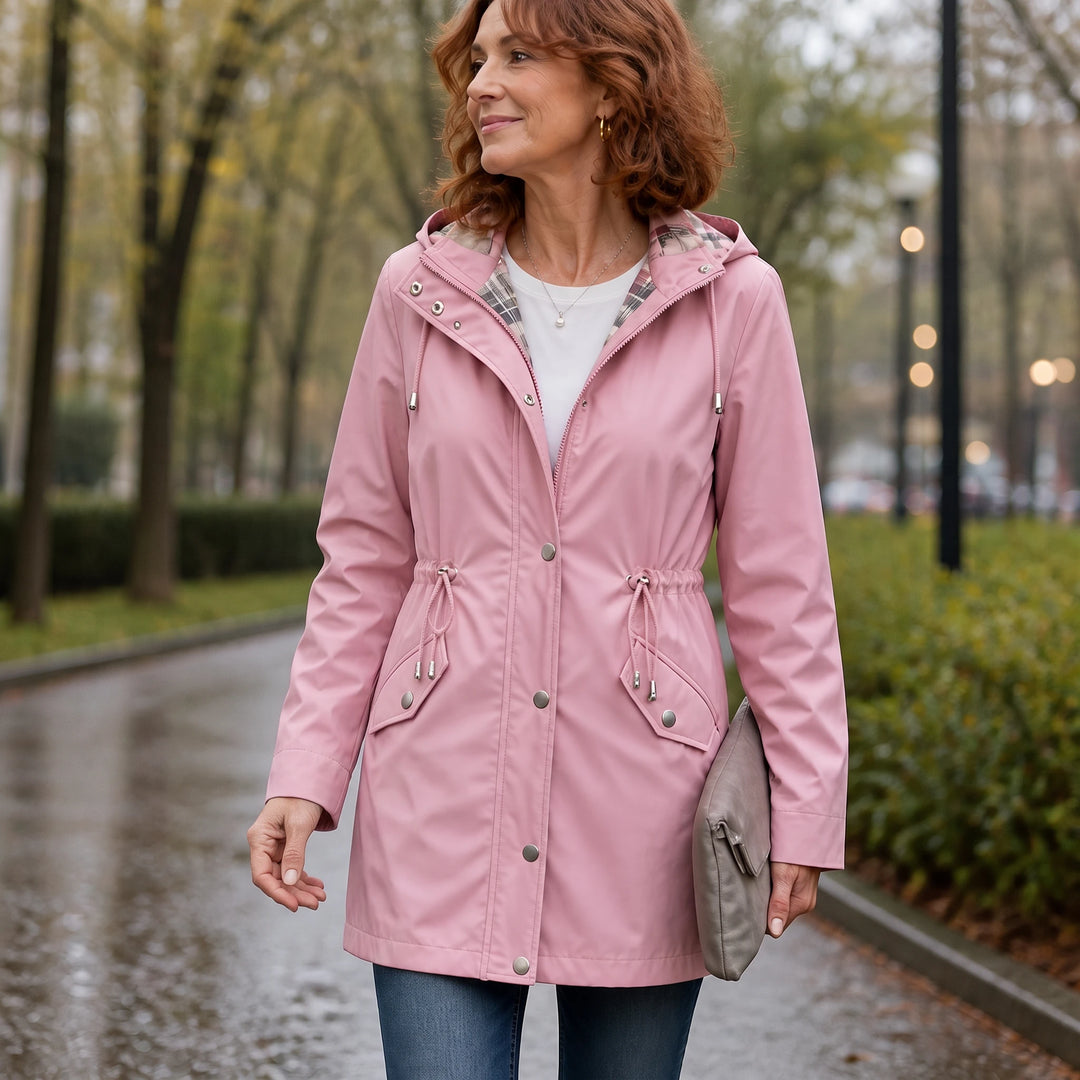 Plaidwell – Detachable Hood Adjustable Waist Rain Jacket