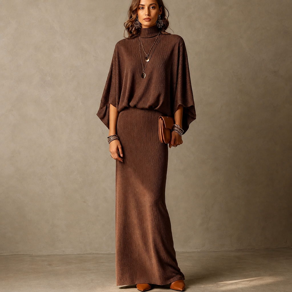 Wearbella – Batwing Sleeve Top And Long Skirt Set