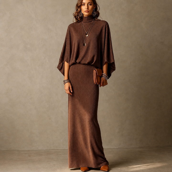 Wearbella – Batwing Sleeve Top And Long Skirt Set