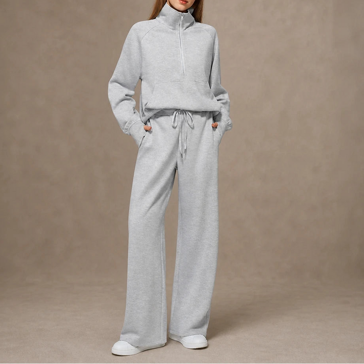 Ease & Elsewhere – Ribbed Oversized Top And Wide-Leg Pants Set