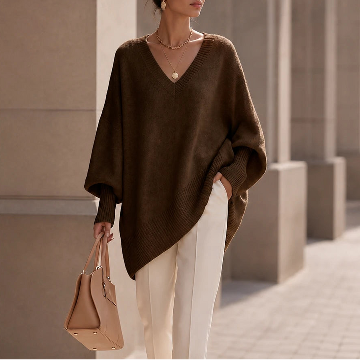 Mayfield – Oversized V-Neck Knit Sweater